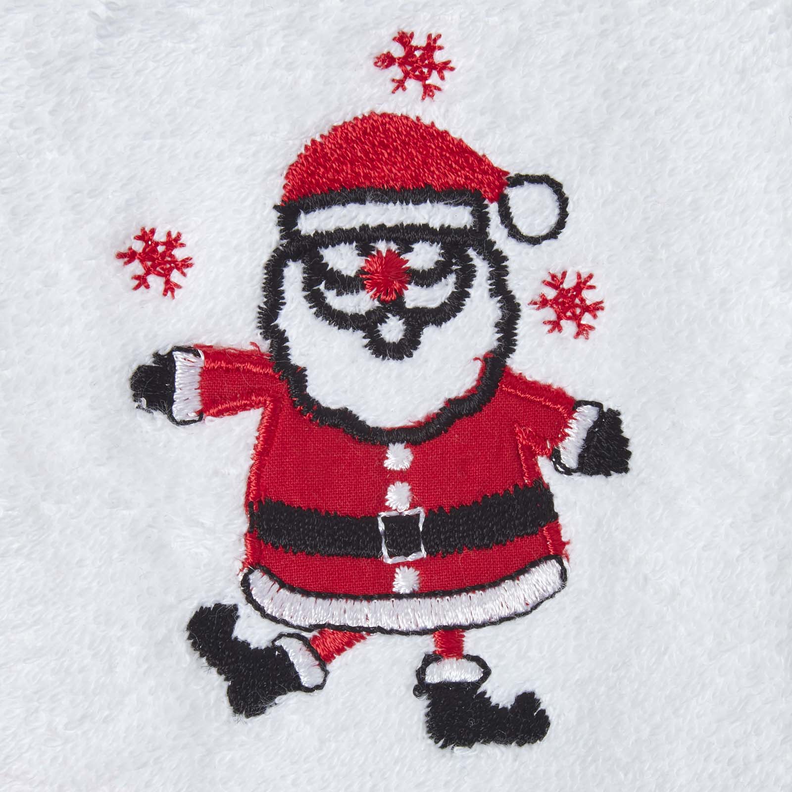 Santa Embroidered 100% Cotton Small Christmas Towel