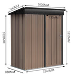 Metal Garden Shed 3x5ft Outdoor Storage Yard Tool Shed Tool Box Lockable | Small | Brown