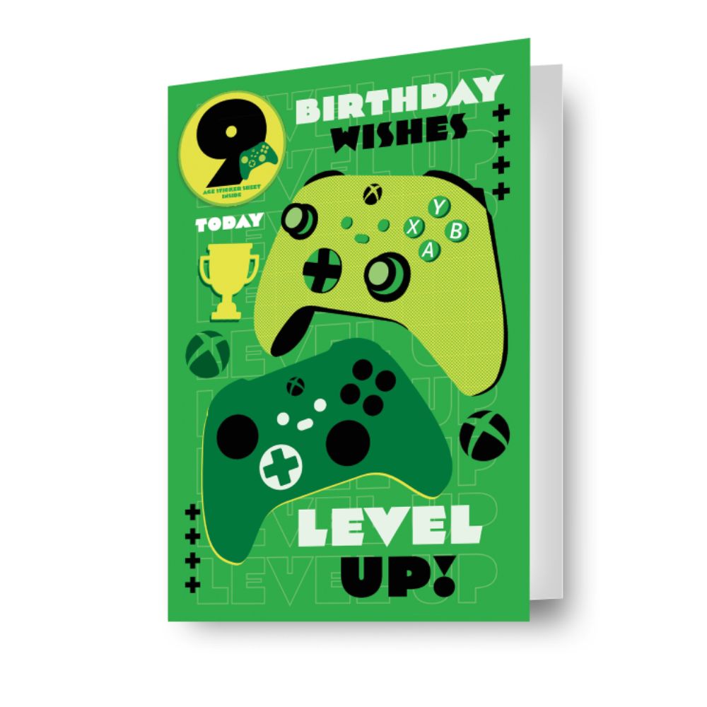 Xbox Multi Ages 7-14 Sticker Birthday Card Official Product