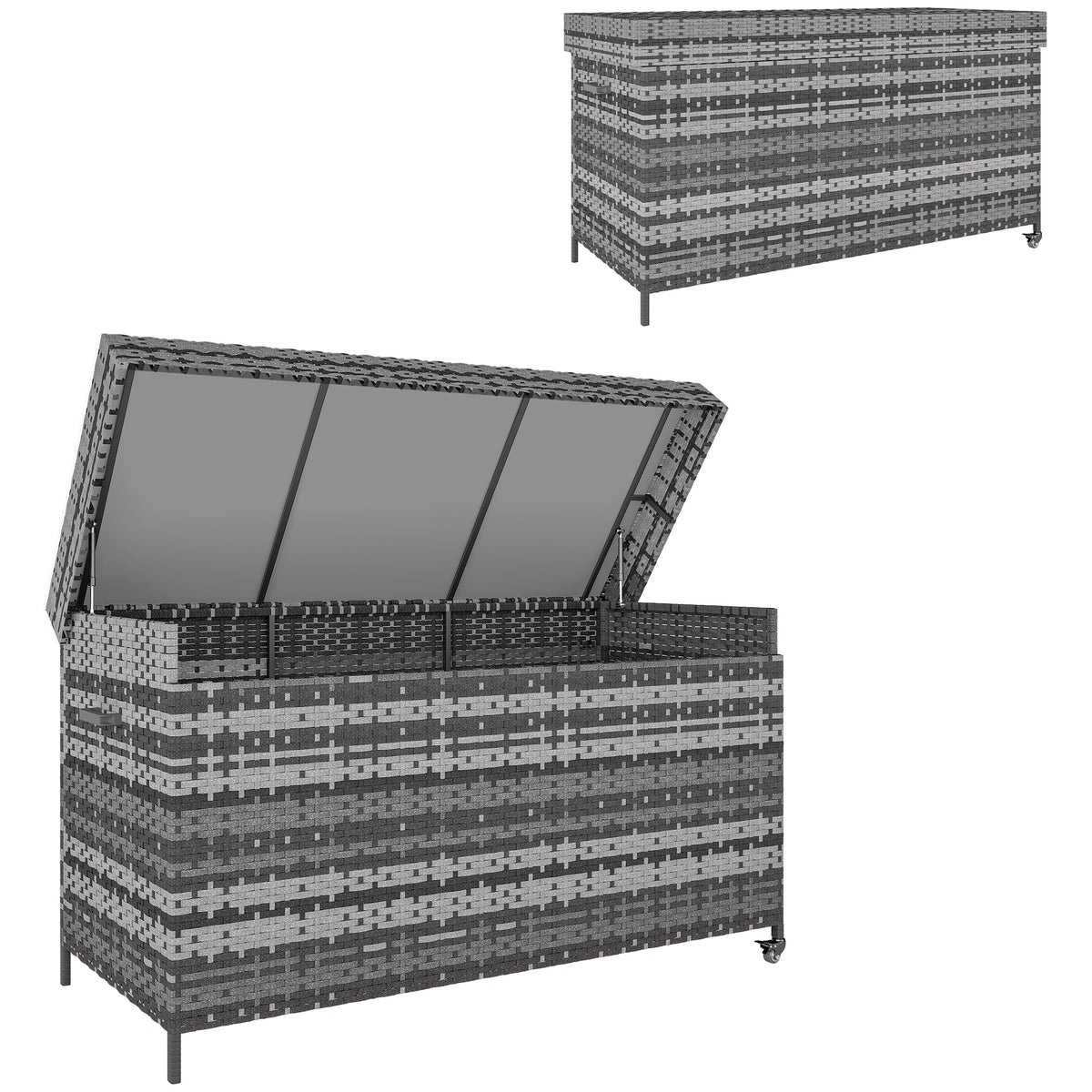Outsunny 627 L Rattan Garden Storage Box