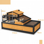 Three-room Tortoise House Habitat With Balcony, Two-story Large Reptile Cage
