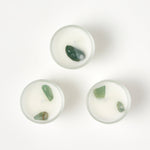 HOMESCAPES Fluorite Black Tea & Vetiver Crystal Scented Candle Set, Pack Of 3