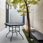 Garden Tempered Glass Wood Grain Coffee Table | Small | Black