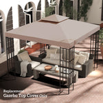 3x3m Gazebo Top Cover Double Tier Canopy Replacement | Beige