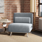 Single Sofa Bed Folding Chair Bed Metal Frame Padding Pillow