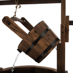 Wood Wishing Well Fountain With Pump, Garden Ornament
