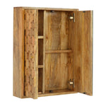 Solid Mango Wood Pineapple Carved Mirror Cabinet
