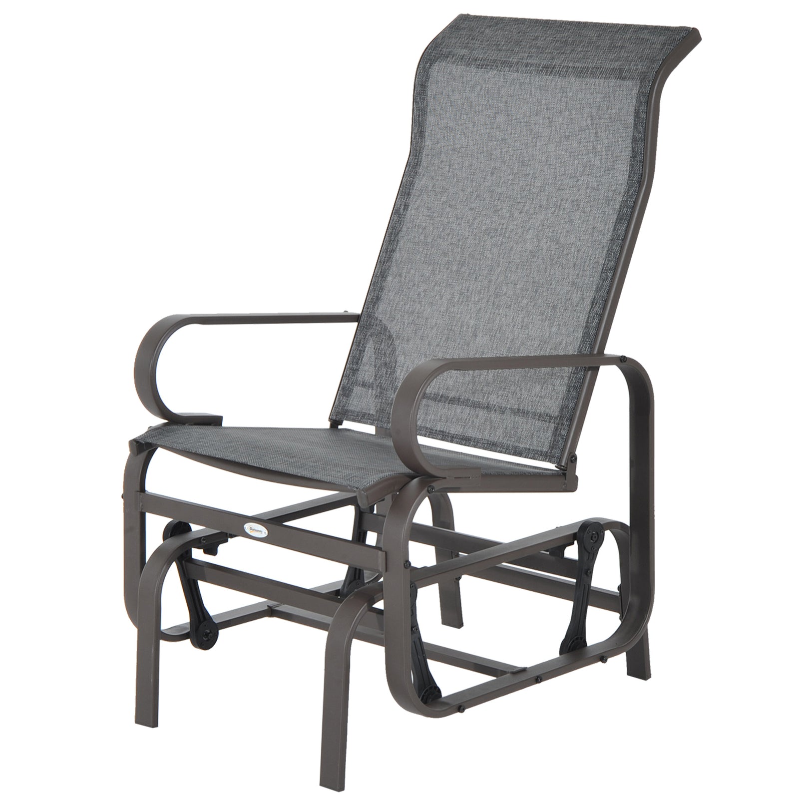 Outdoor Gliding Rocking Chair With Metal Frame For Patio | Gray