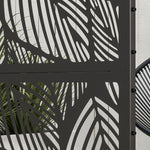 6.5ft Metal Privacy Screen W/ Stand, Leaf Style