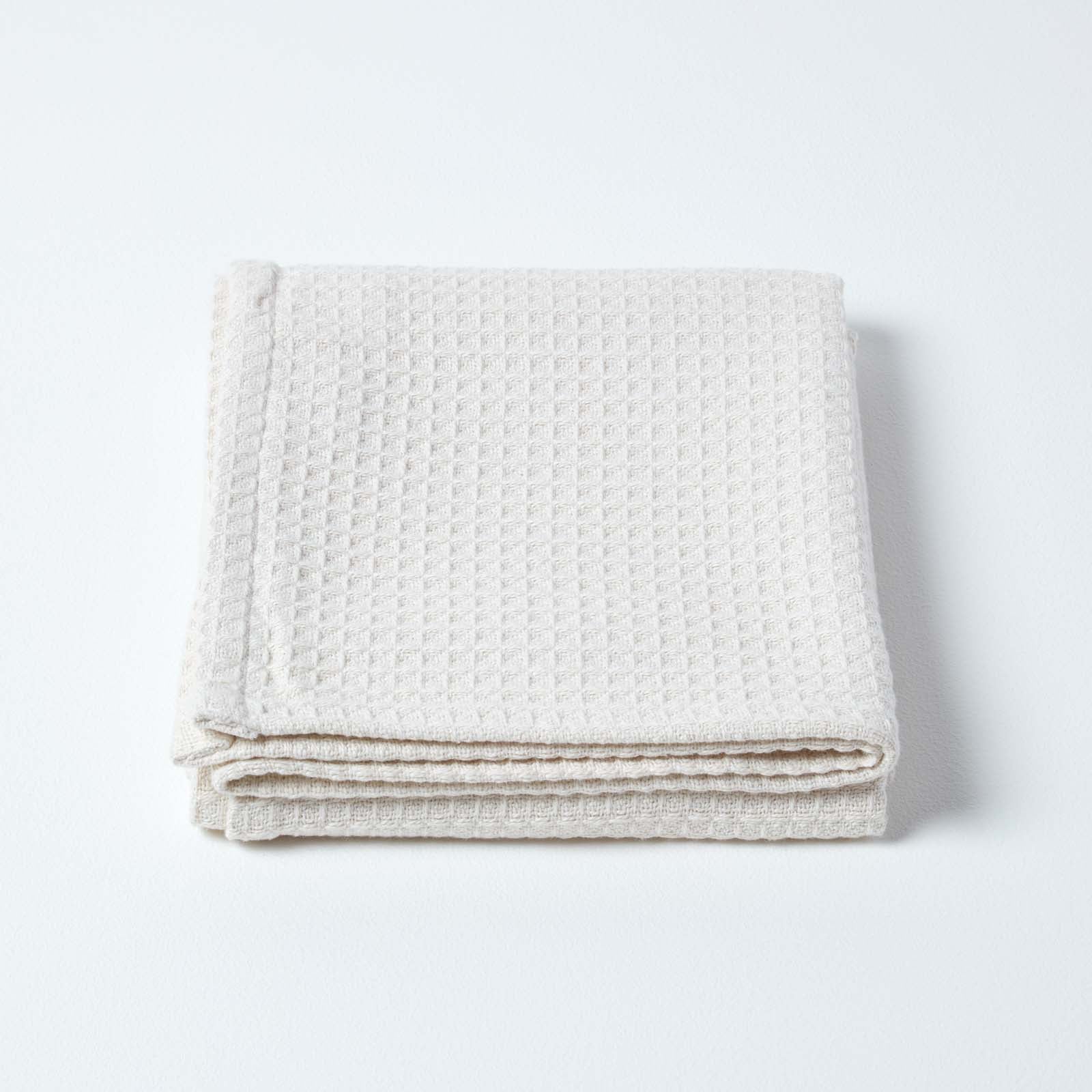 Organic Cotton Waffle Blanket/ Throw | 90cm x 112cm | Natural