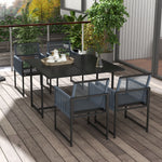5 Pieces Patio Dining Set Table And Chairs Dark Grey