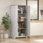172cm Wooden Storage Cabinet, 2 Doors, 4 Shelves