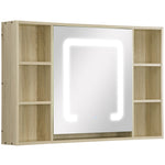 Led Bathroom Mirror Cabinet Wall-mounted Adjustable Shelves