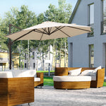 3m Hanging Parasol W/ Cross Base | Beige