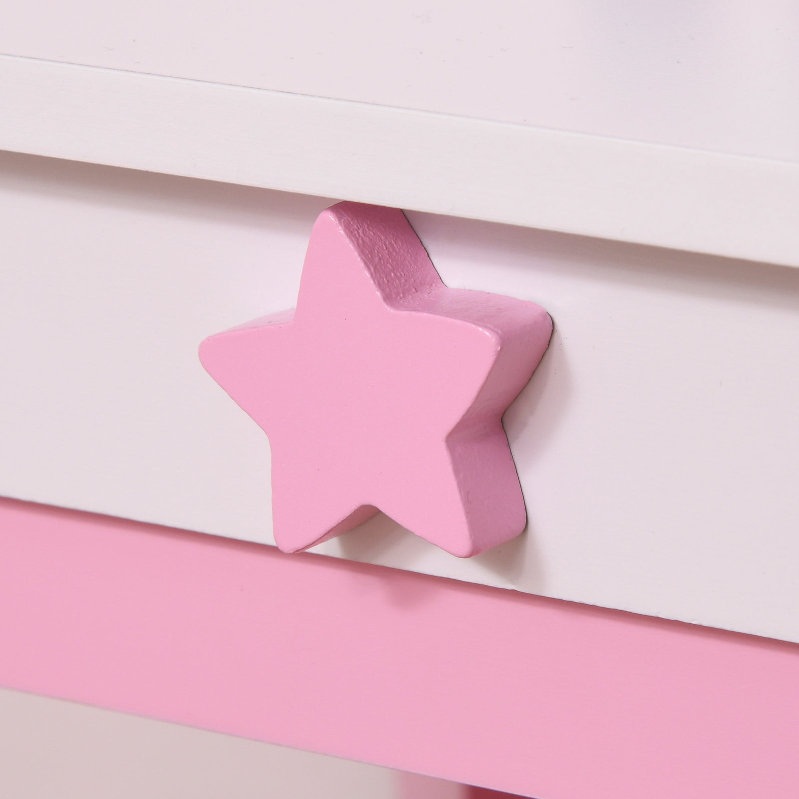 Kids Dressing Table, Girls Vanity Set With Mirror And Stool, Unicorn