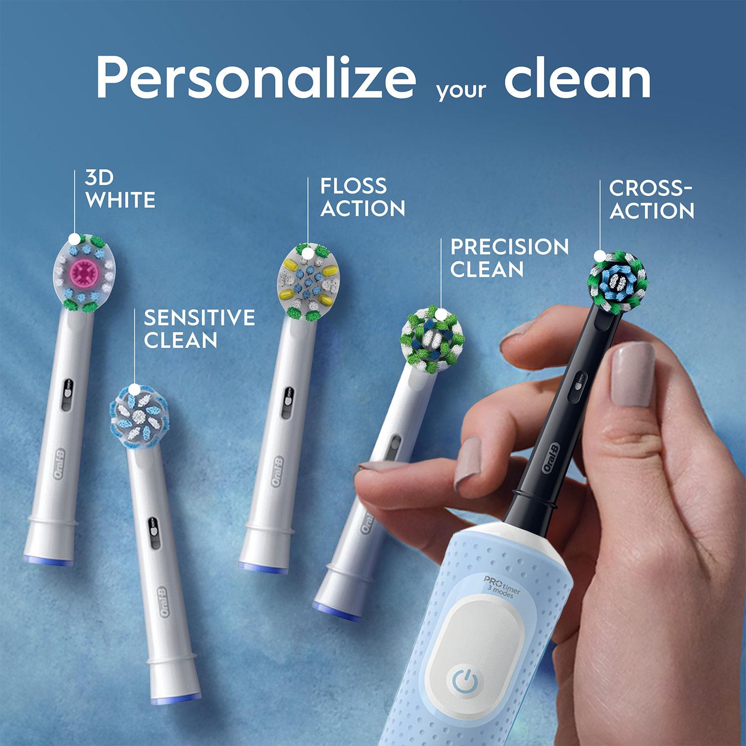 Vitality Pro Rechargeable Electric Toothbrush With 2 Brush Heads, Blue