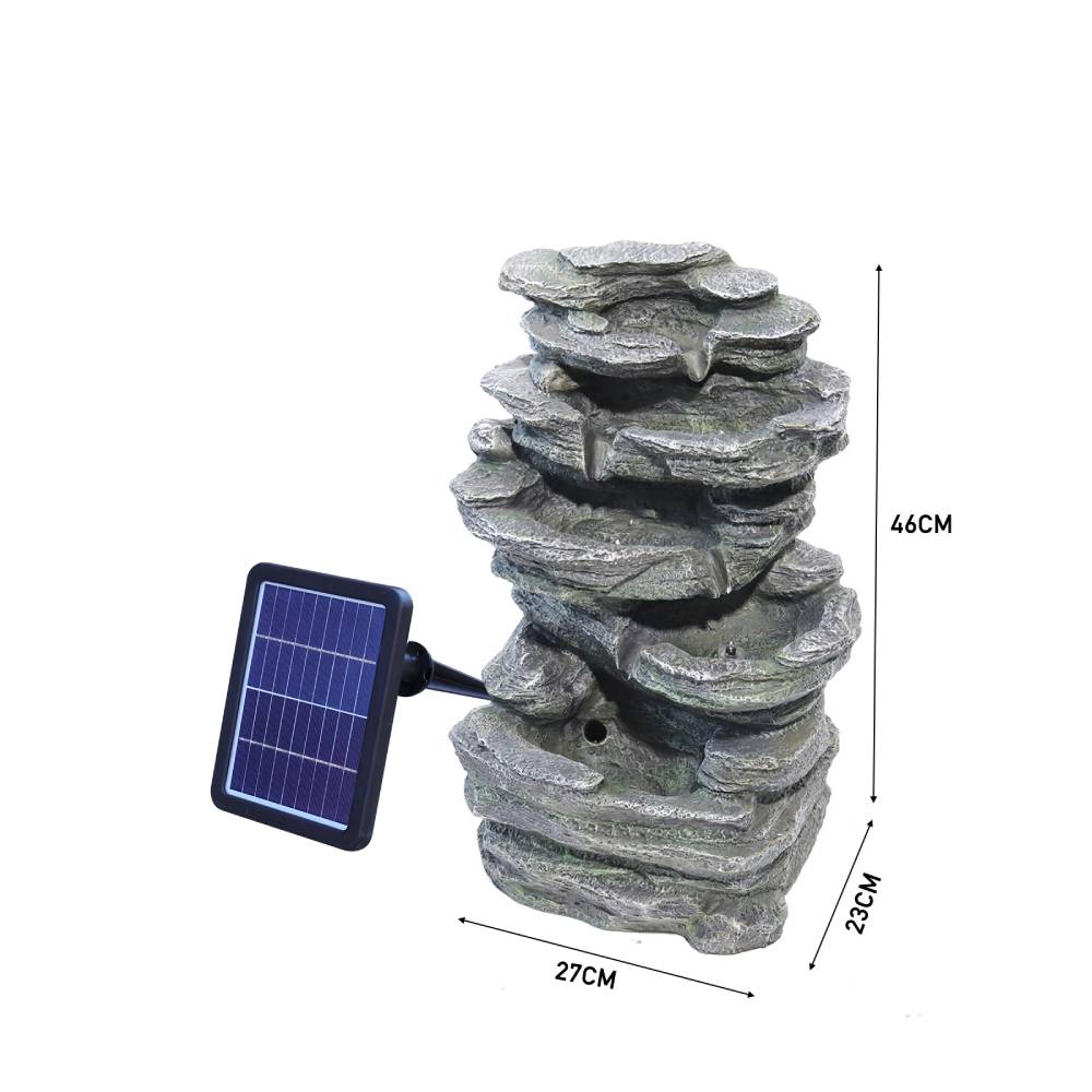 Garden Water Feature Outdoor Led Waterfall Fountain Rockery Decor