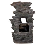 Solar-powered Outdoor Water Fountain With Led Lights, Tiered Faux Stone Garden Décor