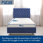 Luxury Electric Blanket Fully Fitted Heated Bed Underblanket Polyester Detachable Control 3 Heat Settings | Single | White