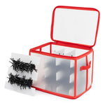 Ornament Storage Bag Box Cube With Lid And Handles | Red