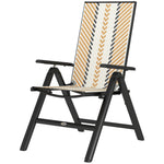 Outdoor Rattan Folding Chair, 5-position Backrest | Orange