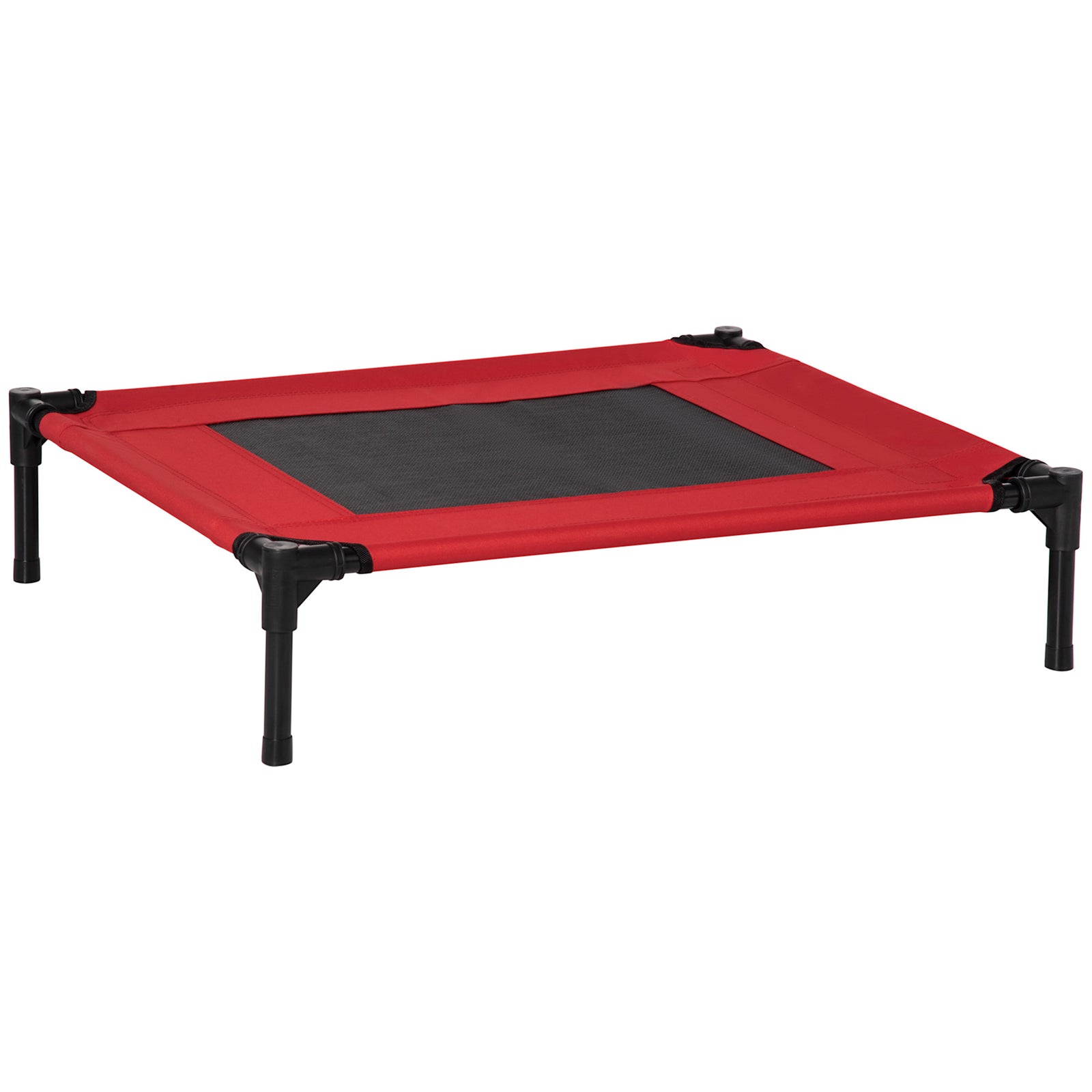 Pawhut Pet Raised Bed Elevated Cool Cot Home Camping Basket Breathable M Red