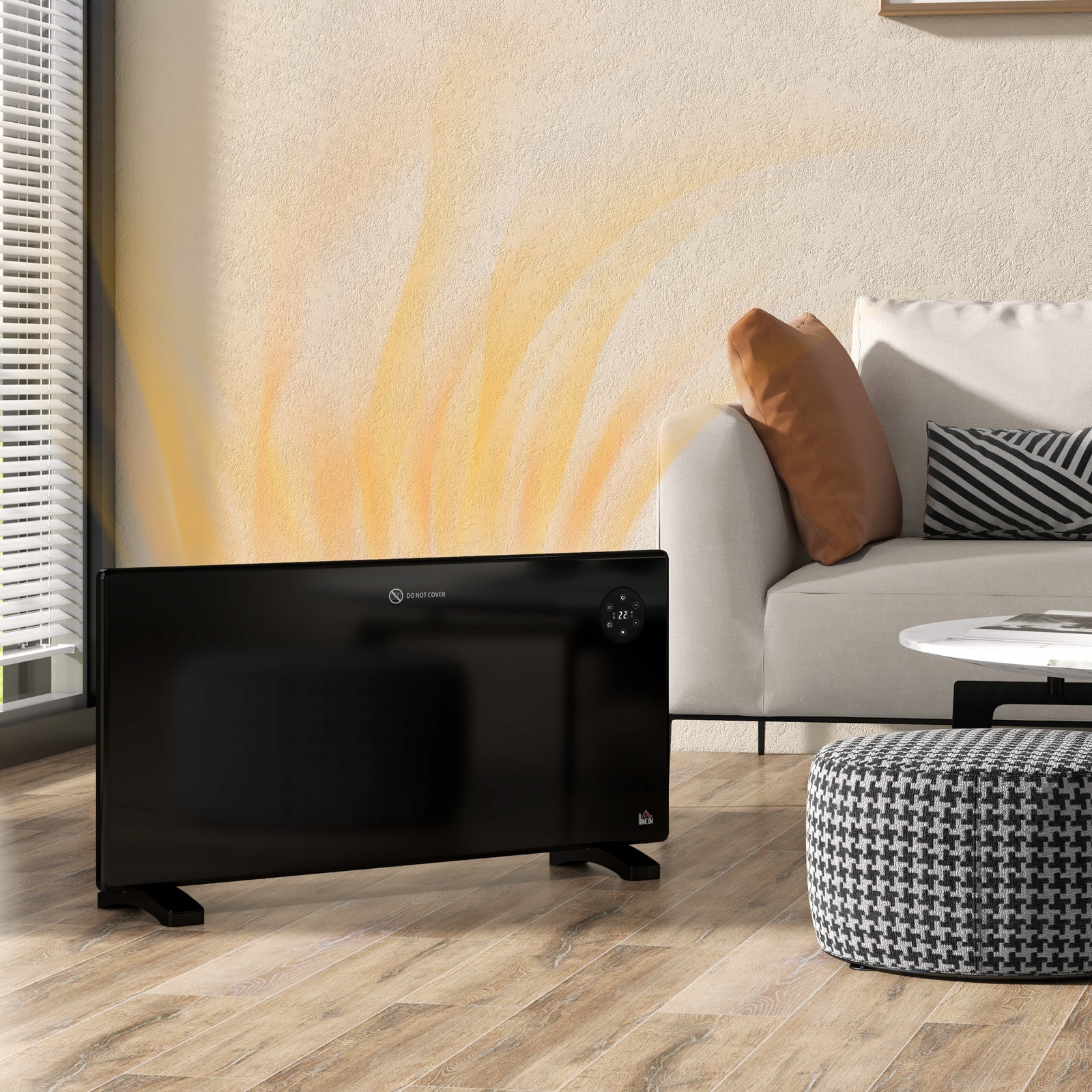 2000w Electric Convector Heater Quiet With Led Display | One Size | Black
