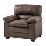 Bonded Faux Leather Armchair Sofa | Dark Brown