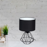 Colin Black Table Lamp 1xe27 Hand Made Matt Black Cage Style Lamps Creating Industrial Chic