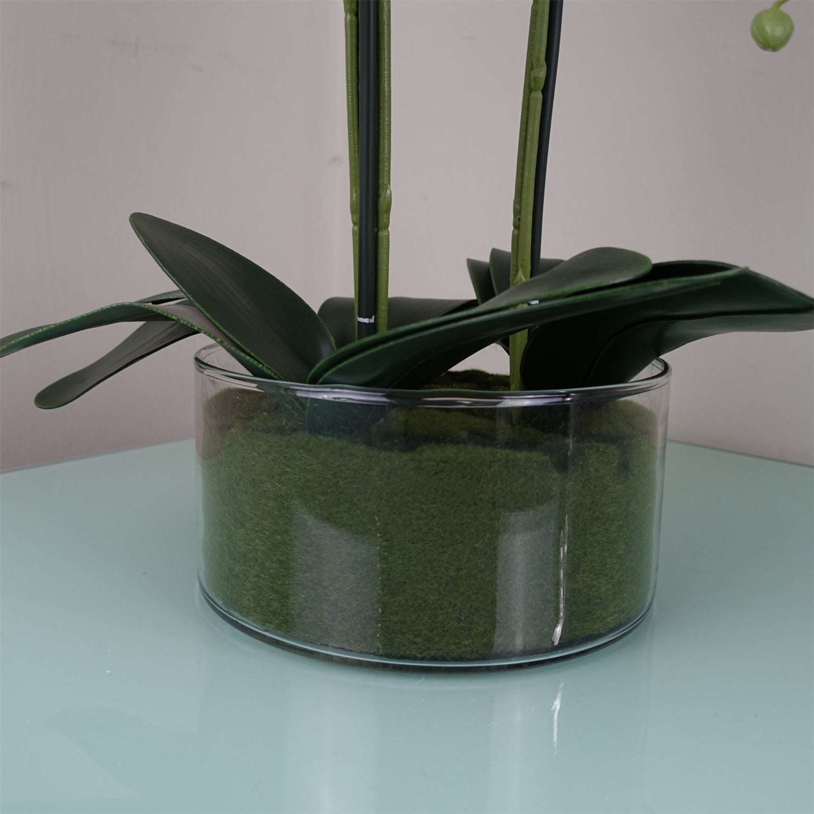 Artificial 50cm Orchid With Glass Planter Pink