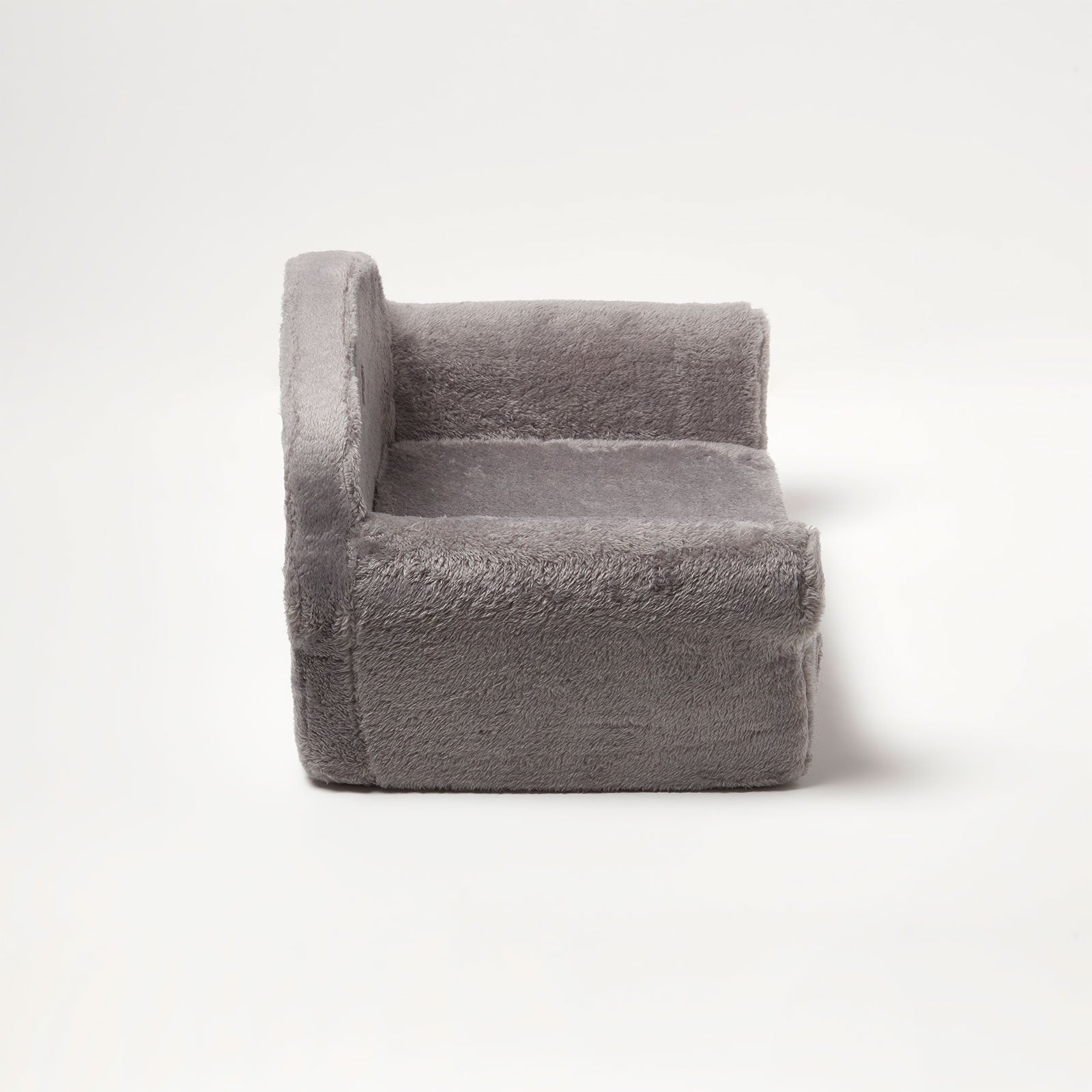 Plush Fold Out Sofa Pet Bed | Large | Grey