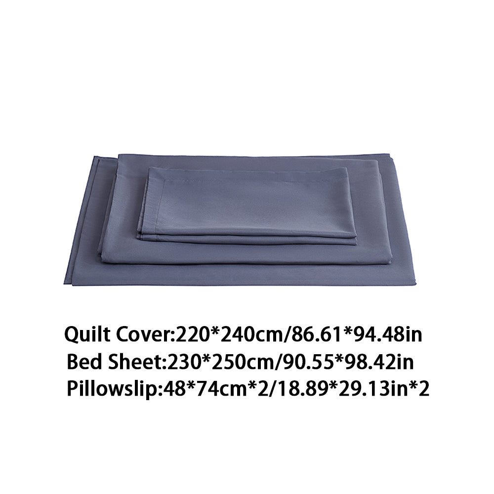 4 Piece Bedding Set – Brushed Microfiber Quilt Cover With Bed Sheet & 2 Pillowcases, Soft & Comfortable | Large