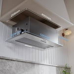 52cm Metal Insert Range Hood Cooker Extractor With 3-speed Modes
