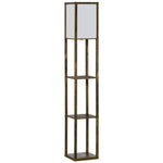 Floor Lamp Reading Lamp With 3-tier Storage Shelf Acrylic | One Size | Brown