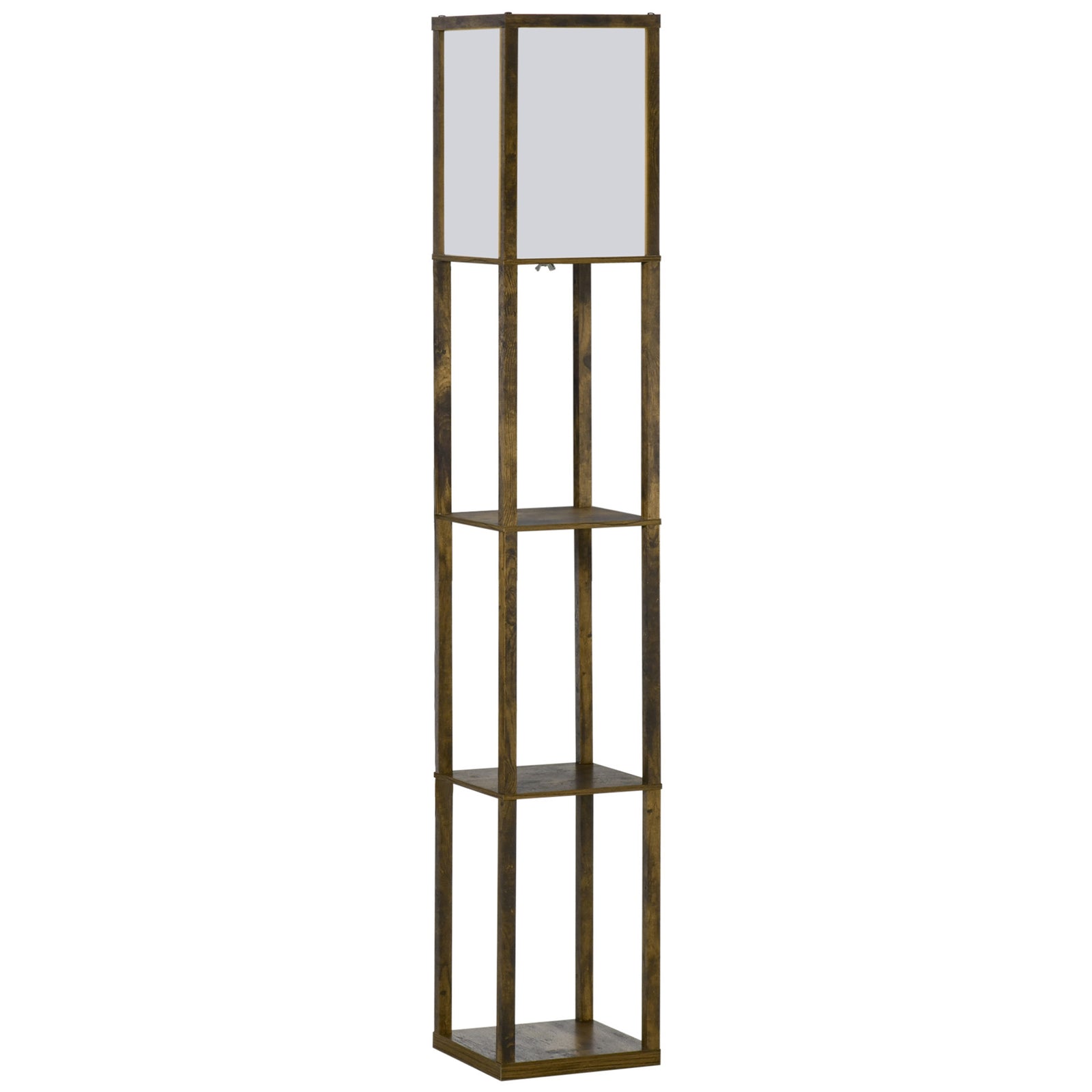 Floor Lamp Reading Lamp With 3-tier Storage Shelf Acrylic | One Size | Brown