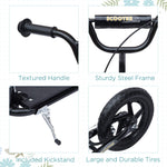 Push Scooter Teen Kids Stunt Bike Ride On With 12" Eva Tyres | Black