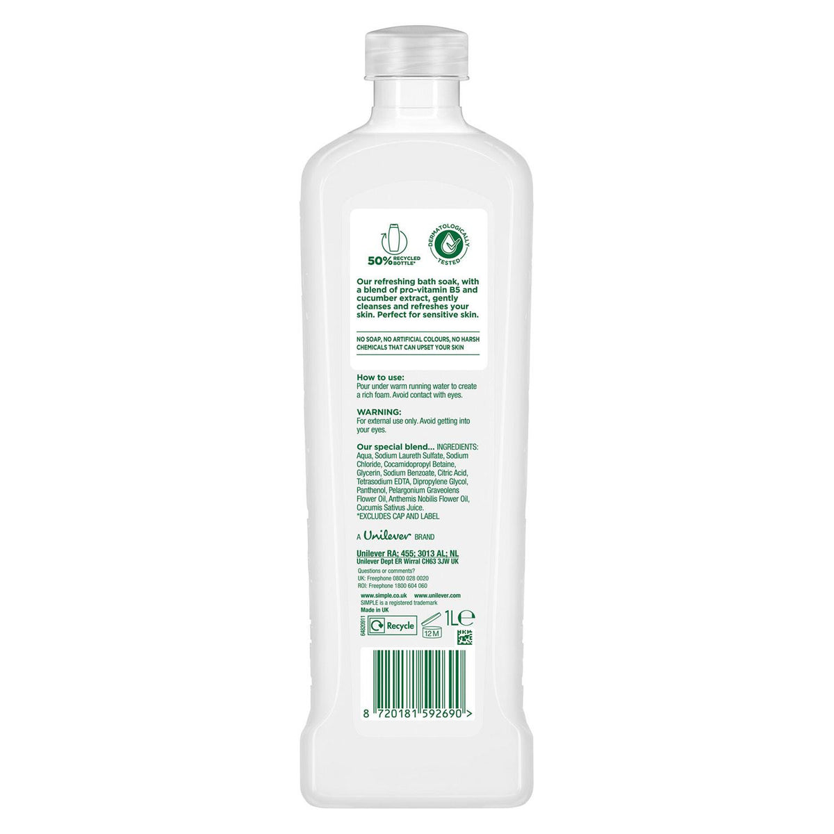 Refreshing Bath Soak Cucumber Extract 1l | Set of 24
