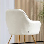 Accent Chair Set Of 2, Cashmere, Steel Legs, White