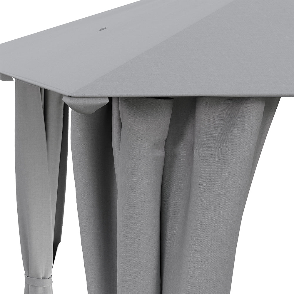 3m X 3m Outdoor Metal Gazebo With Pa-coated Canopy, Solar Led Lights & Remote
