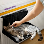 Petlicity Black Radiator Cat Bed With Removable Faux Fur Cover And Metal Frame