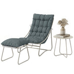 3 Piece Bistro Set, Outdoor Table And Chair Set With Footstool | Dark Grey