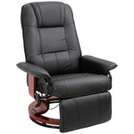 Manual Recliner Swivel Reclining Chair With Footrest Armrests | Black