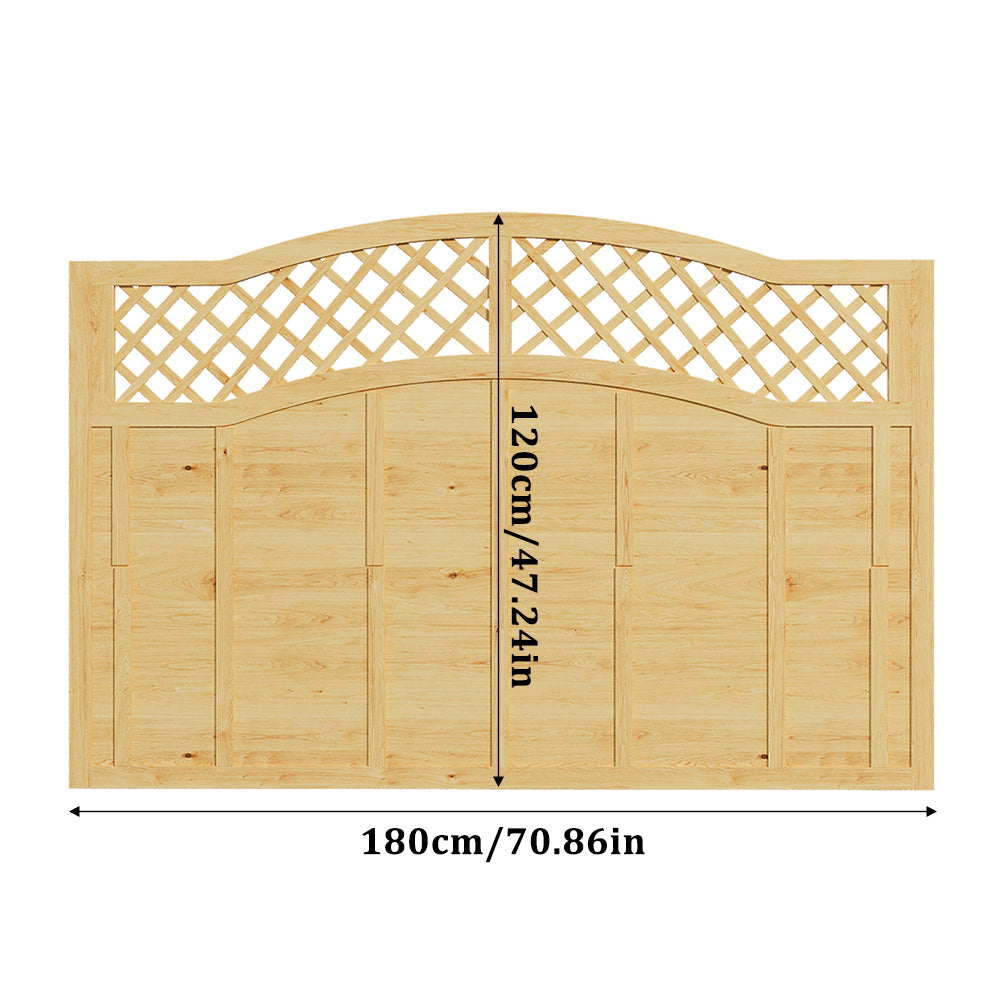 Omega Spruce Wood Fence Panel With Lattice Top 180cm W X 90/120/180cm H – Natural Finish, Durable, Easy Diy Garden Privacy Screen | Medium