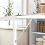 Folding Dining Table, Kitchen Table With Shelves | White