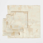 Stag Design Christmas Napkins, Set Of 4 | 43cm x 43cm | Gold