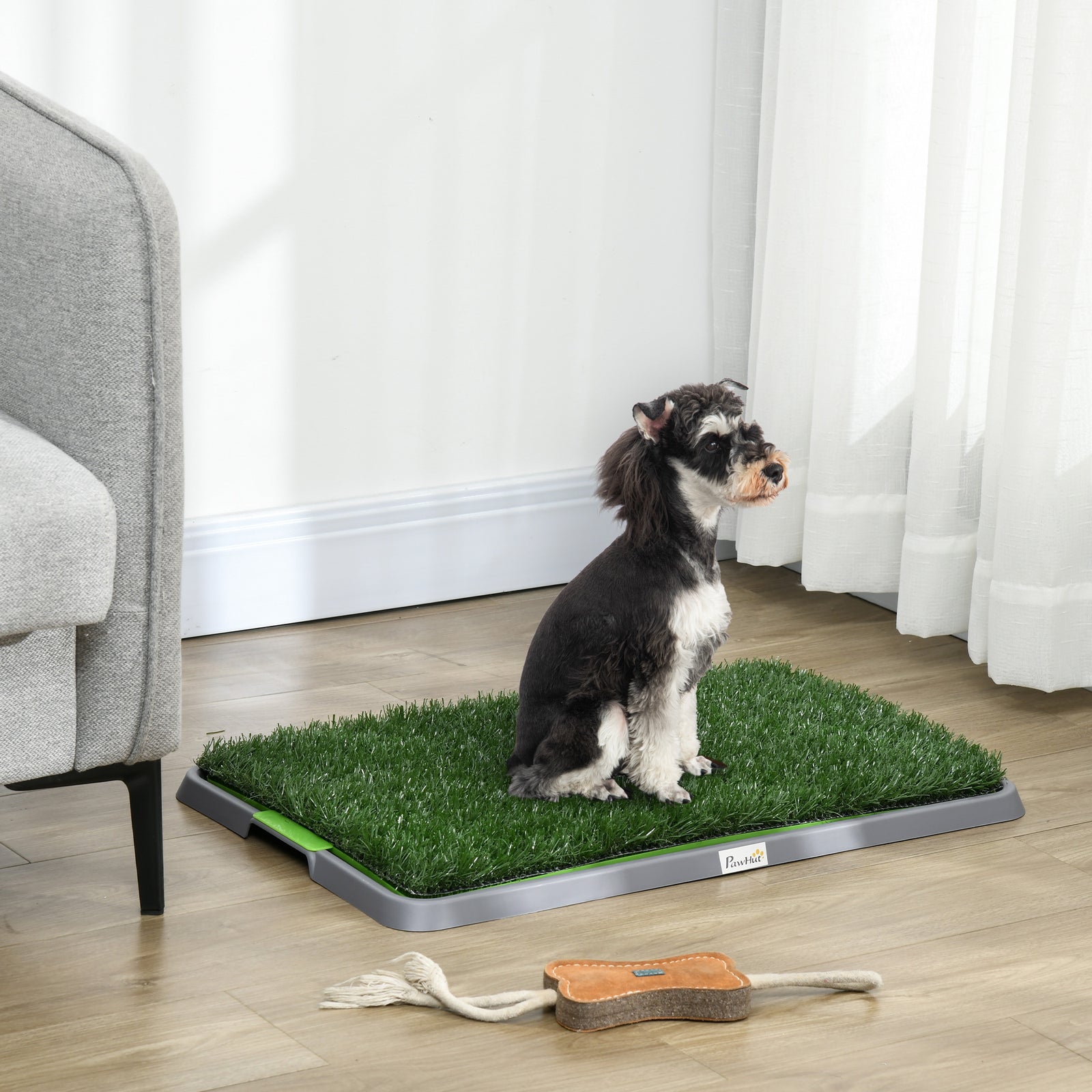 Pawhut Dog Toilet With 2 Packs Artificial Grass Pads, 67 X 41cm, Green