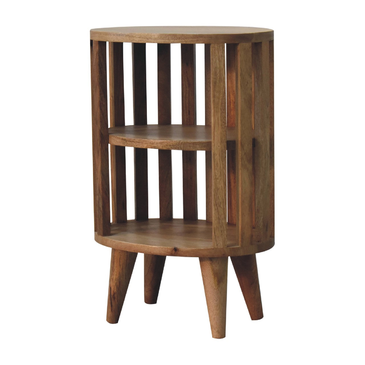 Solid Wood Ariella Double Shelf Oak-ish Bedside