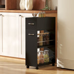 HOMCOM Rolling Storage Unit With Drawer Surface Top And 4 Wheels, Black