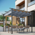 3x3m Outdoor Pergola Metal Gazebo Porch Awning Canopy | Grey