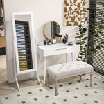 Freestanding Dressing Mirror 148x47cm Adjustable Angle | One Size | White